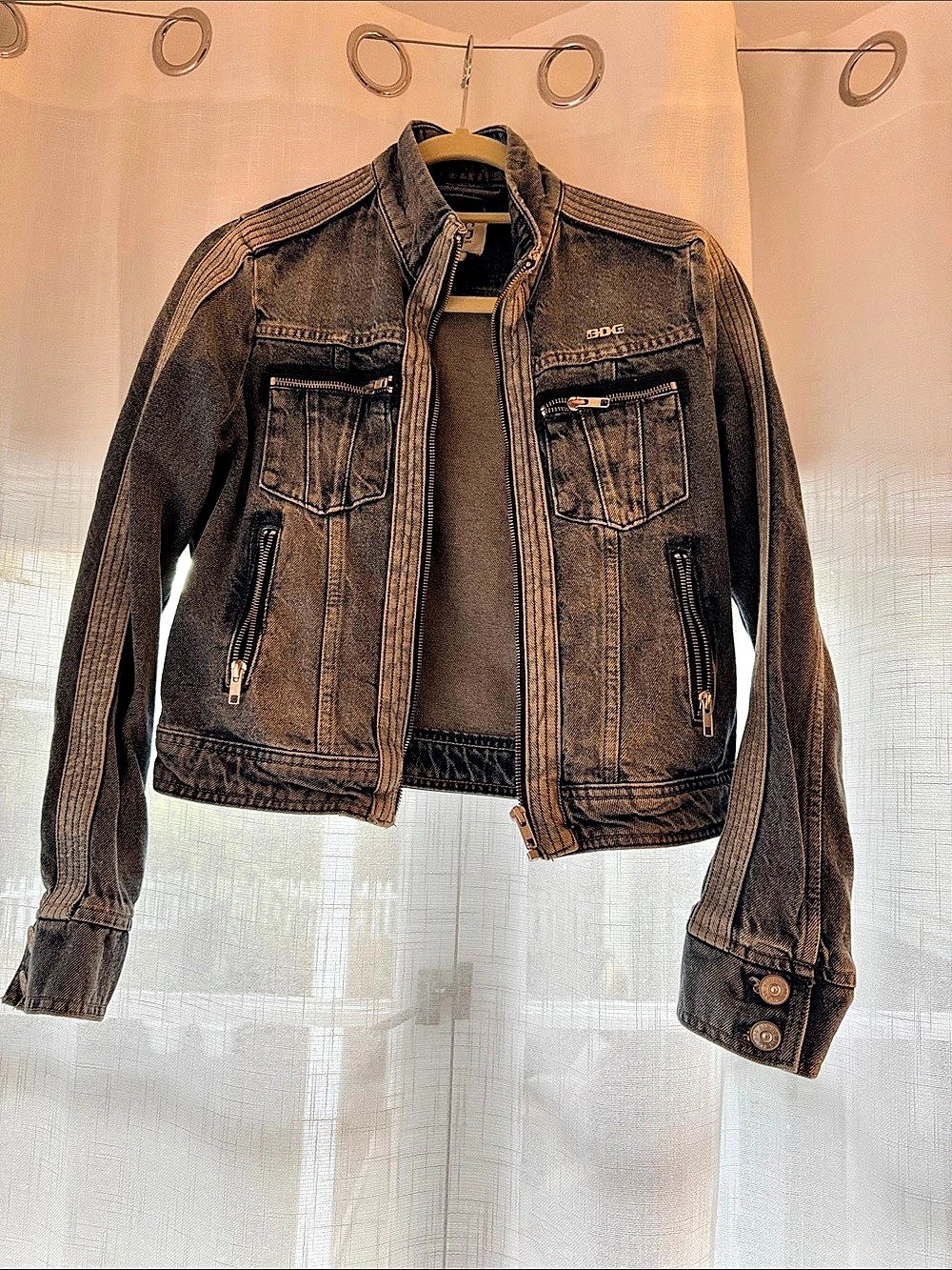 BDG Toni Denim Moto Jacket Women's Black Denim Jacket